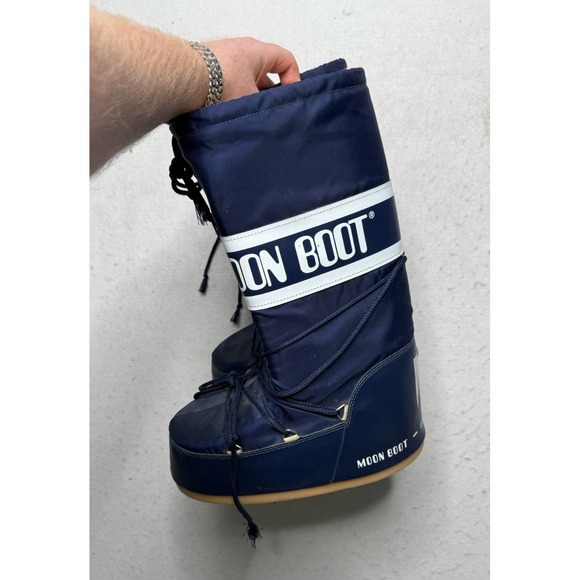 Moon Boots Original Icon Nylon Blue U.S. 9/10.5 Tecnica GREAT CONDITION - Picture 1 of 7